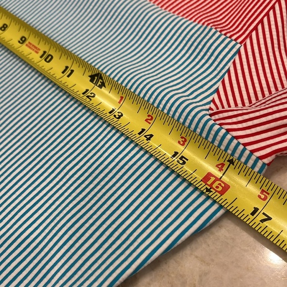 NEW Lands’ End Striped Rash Guard Blue‎ Red Yellow Breton Stripe Women's XS - Picture 9 of 10